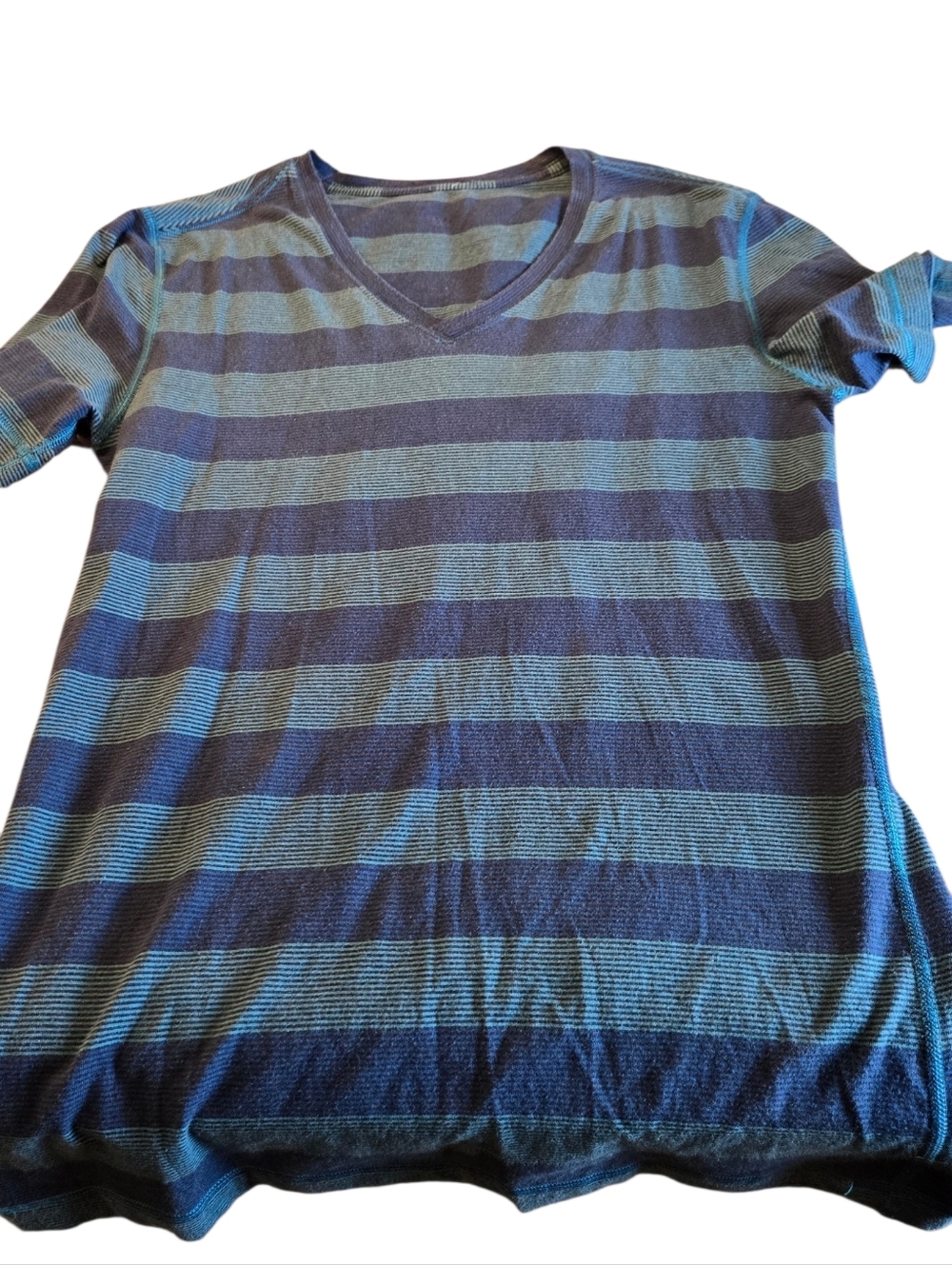 Lululemon Striped V-Neck Tee Size Small